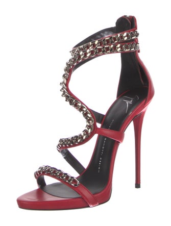 Giuseppe Zanotti Leather Chain-Link Accents Sandals