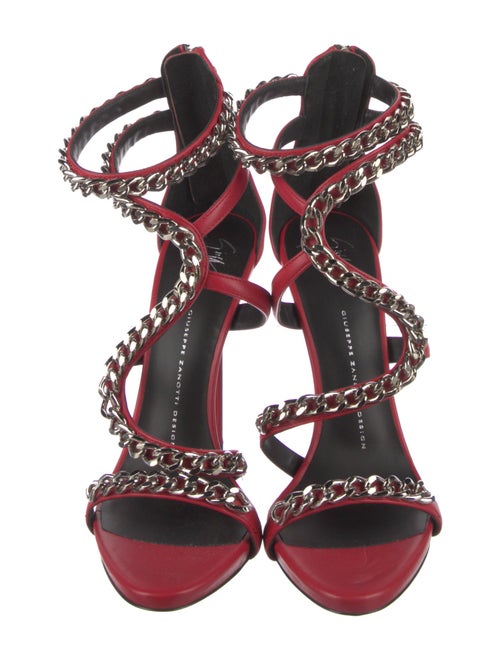 Giuseppe Zanotti Leather Chain-Link Accents Sandals