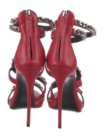 Giuseppe Zanotti Leather Chain-Link Accents Sandals