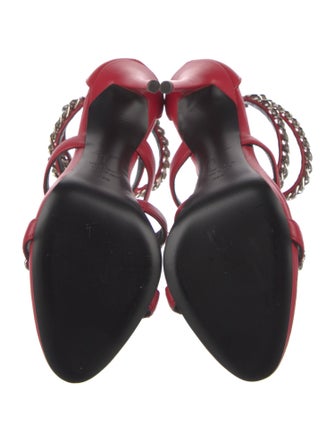 Giuseppe Zanotti Leather Chain-Link Accents Sandals