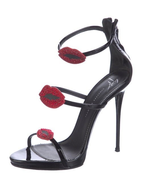 Giuseppe Zanotti Patent Leather Crystal Embellishments Sandals