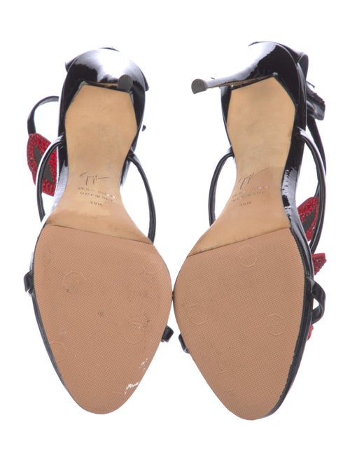 Giuseppe Zanotti Patent Leather Crystal Embellishments Sandals