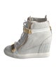 Giuseppe Zanotti Embossed Leather Animal Print Wedge Sneakers