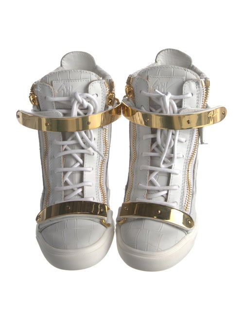 Giuseppe Zanotti Embossed Leather Animal Print Wedge Sneakers