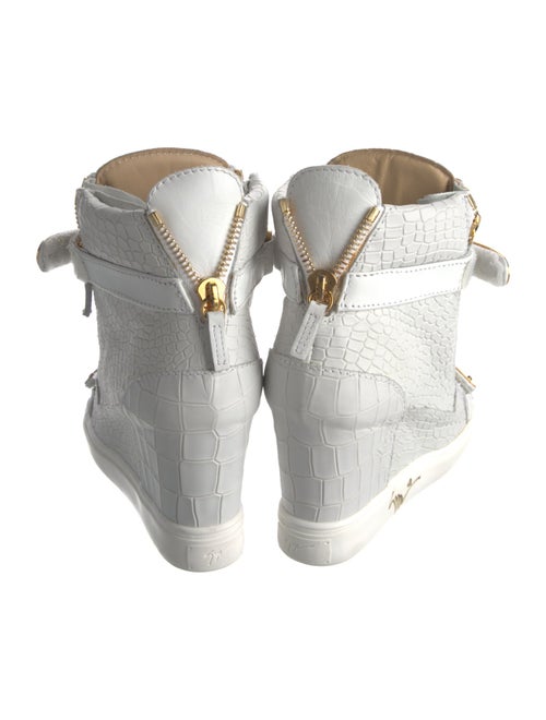 Giuseppe Zanotti Embossed Leather Animal Print Wedge Sneakers