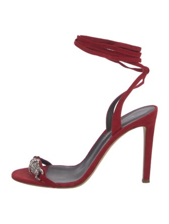 Giuseppe Zanotti Suede Crystal Embellishments Sandals