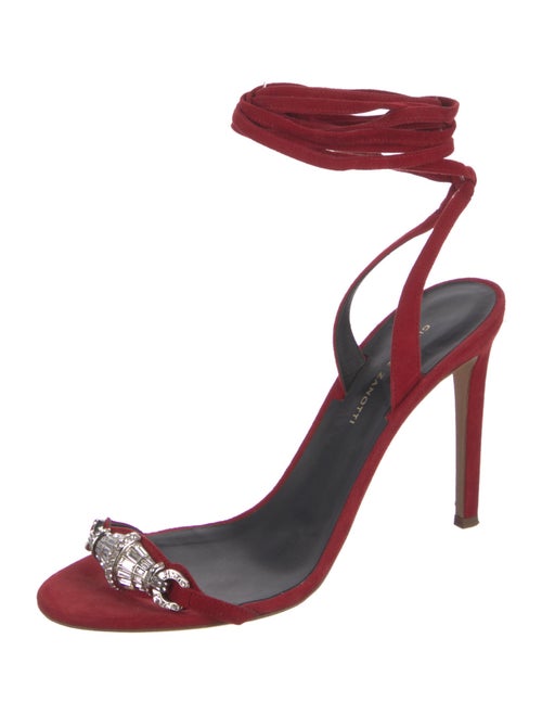 Giuseppe Zanotti Suede Crystal Embellishments Sandals