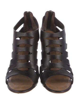 Giuseppe Zanotti Leather Cutout Accent Gladiator Sandals