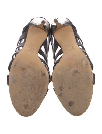 Giuseppe Zanotti Leather Cutout Accent Gladiator Sandals