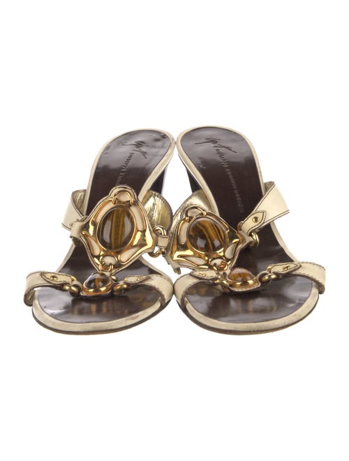 Giuseppe Zanotti Leather Crystal Embellishments Slides