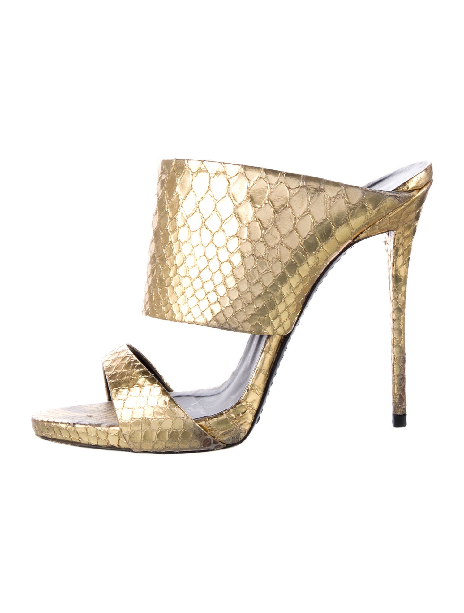 Giuseppe Zanotti Embossed Leather Animal Print Slides