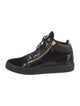 Giuseppe Zanotti Patent Leather Leather Trim Embellishment Lace-Up Boots
