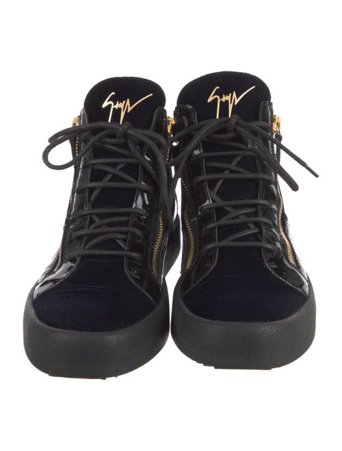 Giuseppe Zanotti Patent Leather Leather Trim Embellishment Lace-Up Boots