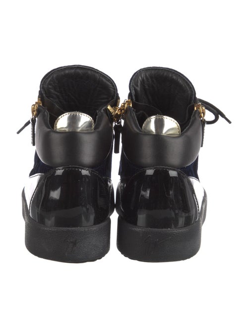 Giuseppe Zanotti Patent Leather Leather Trim Embellishment Lace-Up Boots