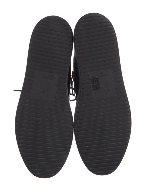 Giuseppe Zanotti Patent Leather Leather Trim Embellishment Lace-Up Boots