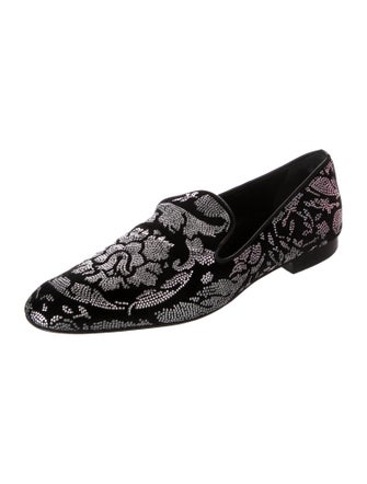 Versace Velvet Patterned Loafers