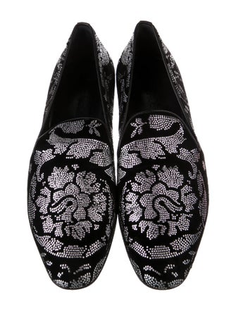 Versace Velvet Patterned Loafers