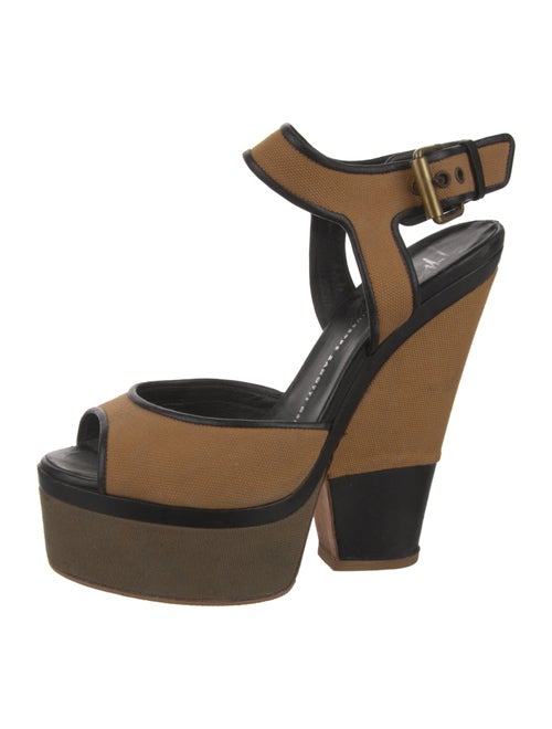 Giuseppe Zanotti Canvas Leather Trim Embellishment Sandals