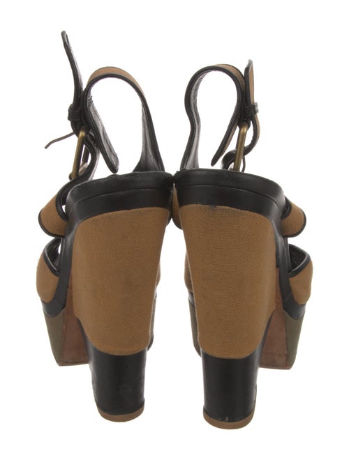 Giuseppe Zanotti Canvas Leather Trim Embellishment Sandals