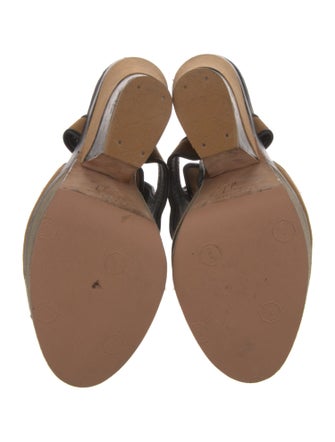 Giuseppe Zanotti Canvas Leather Trim Embellishment Sandals