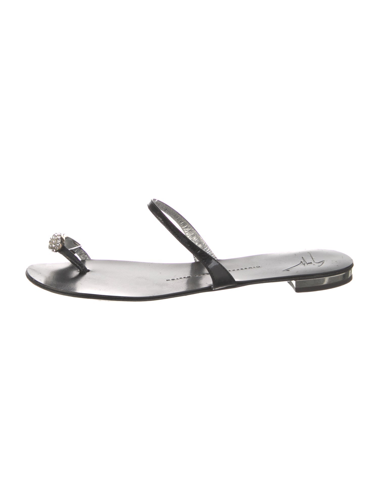 Giuseppe Zanotti Leather Crystal Embellishments Slides