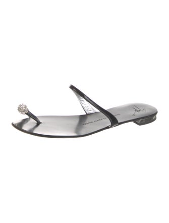 Giuseppe Zanotti Leather Crystal Embellishments Slides