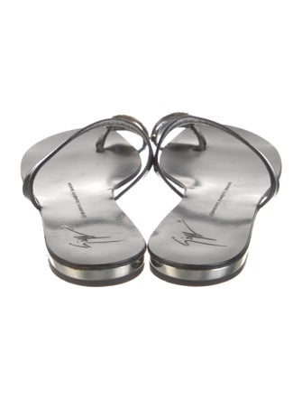 Giuseppe Zanotti Leather Crystal Embellishments Slides