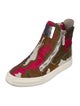 Giuseppe Zanotti Leather Camouflage Print Wedge Sneakers