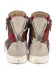 Giuseppe Zanotti Leather Camouflage Print Wedge Sneakers
