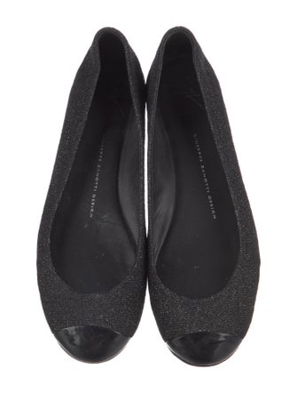 Giuseppe Zanotti Leather Glitter Accents Flats