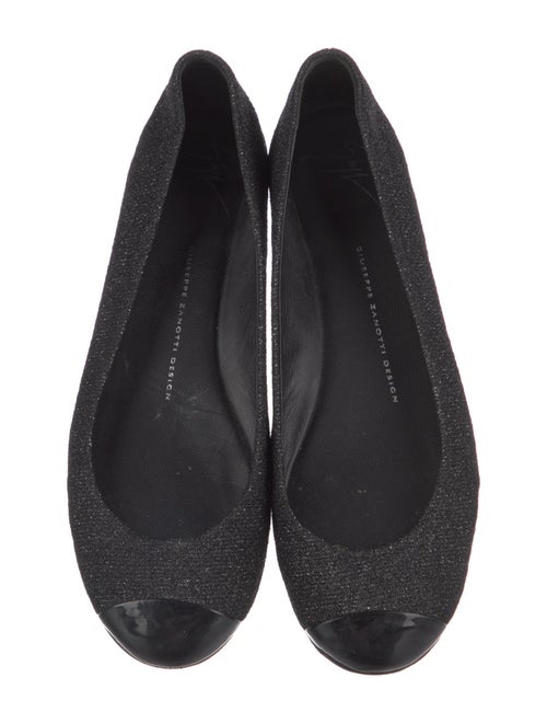 Giuseppe Zanotti Leather Glitter Accents Flats