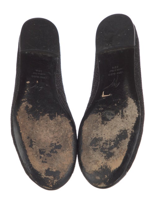 Giuseppe Zanotti Leather Glitter Accents Flats