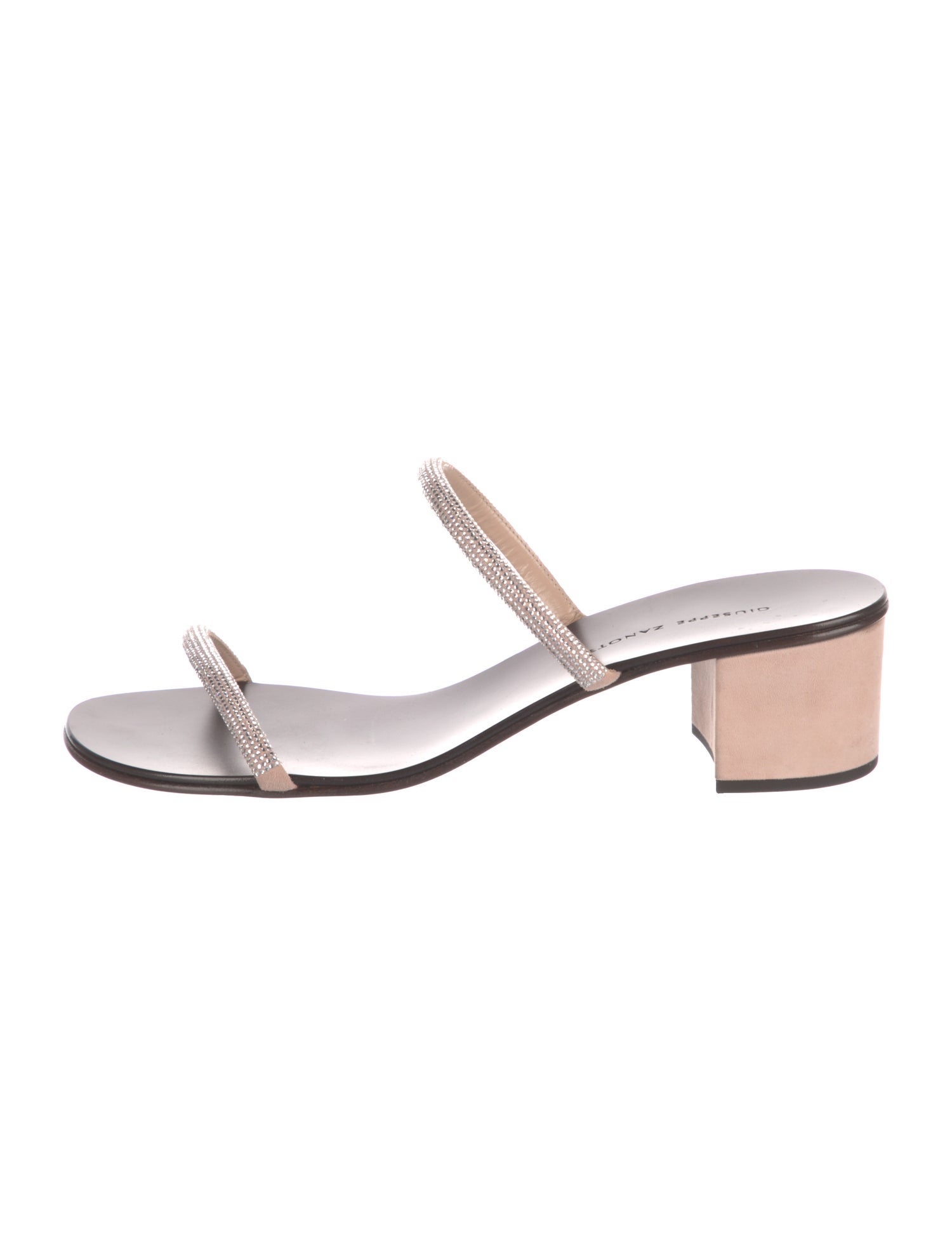 Giuseppe Zanotti Suede Crystal Embellishments Slides