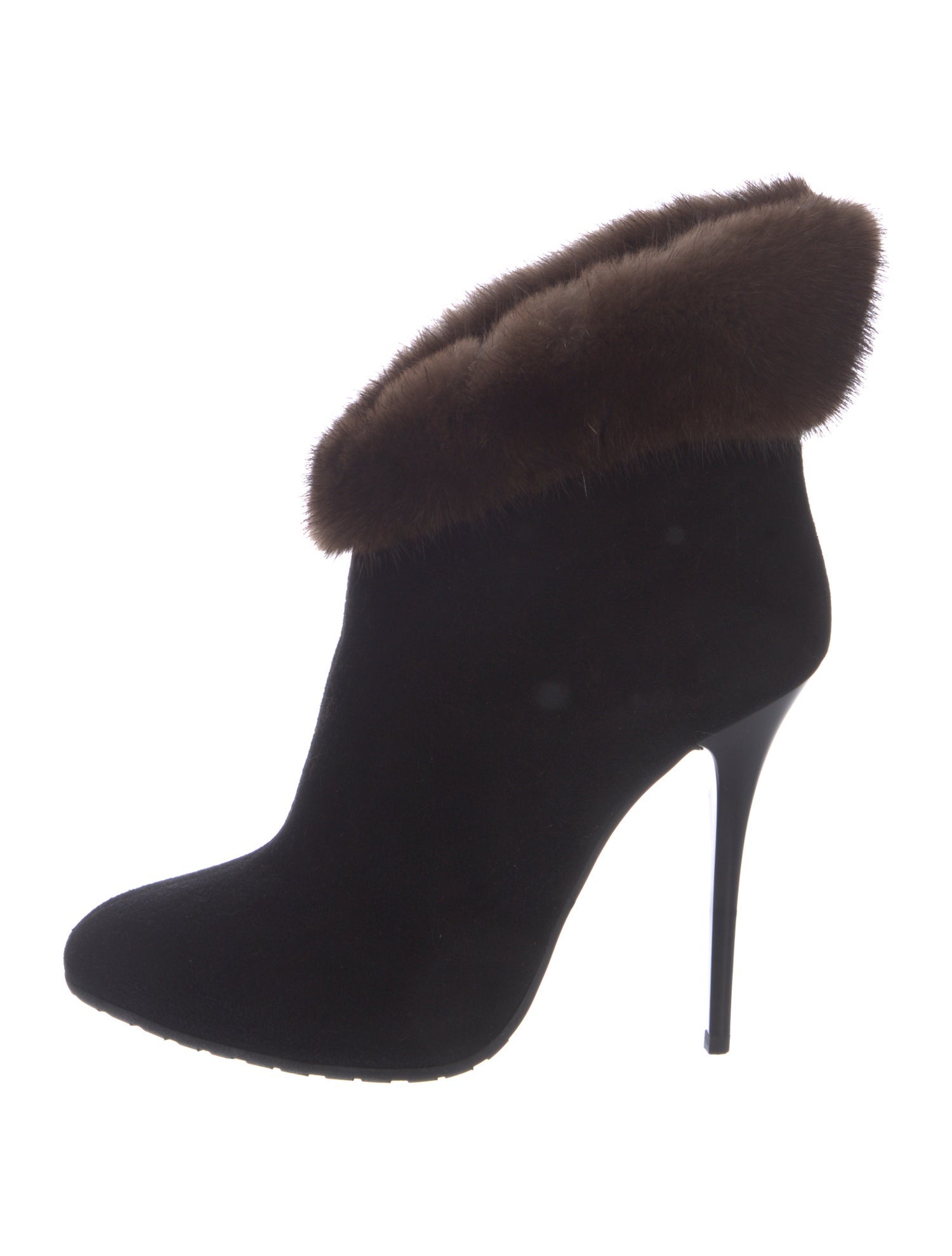 Giuseppe Zanotti Suede Fur Trim Boots