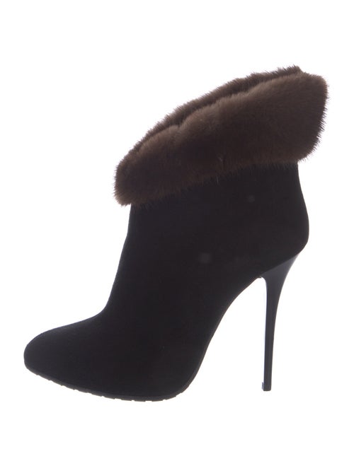 Giuseppe Zanotti Suede Fur Trim Boots