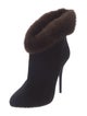 Giuseppe Zanotti Suede Fur Trim Boots