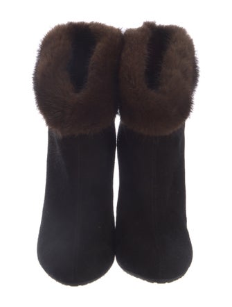 Giuseppe Zanotti Suede Fur Trim Boots
