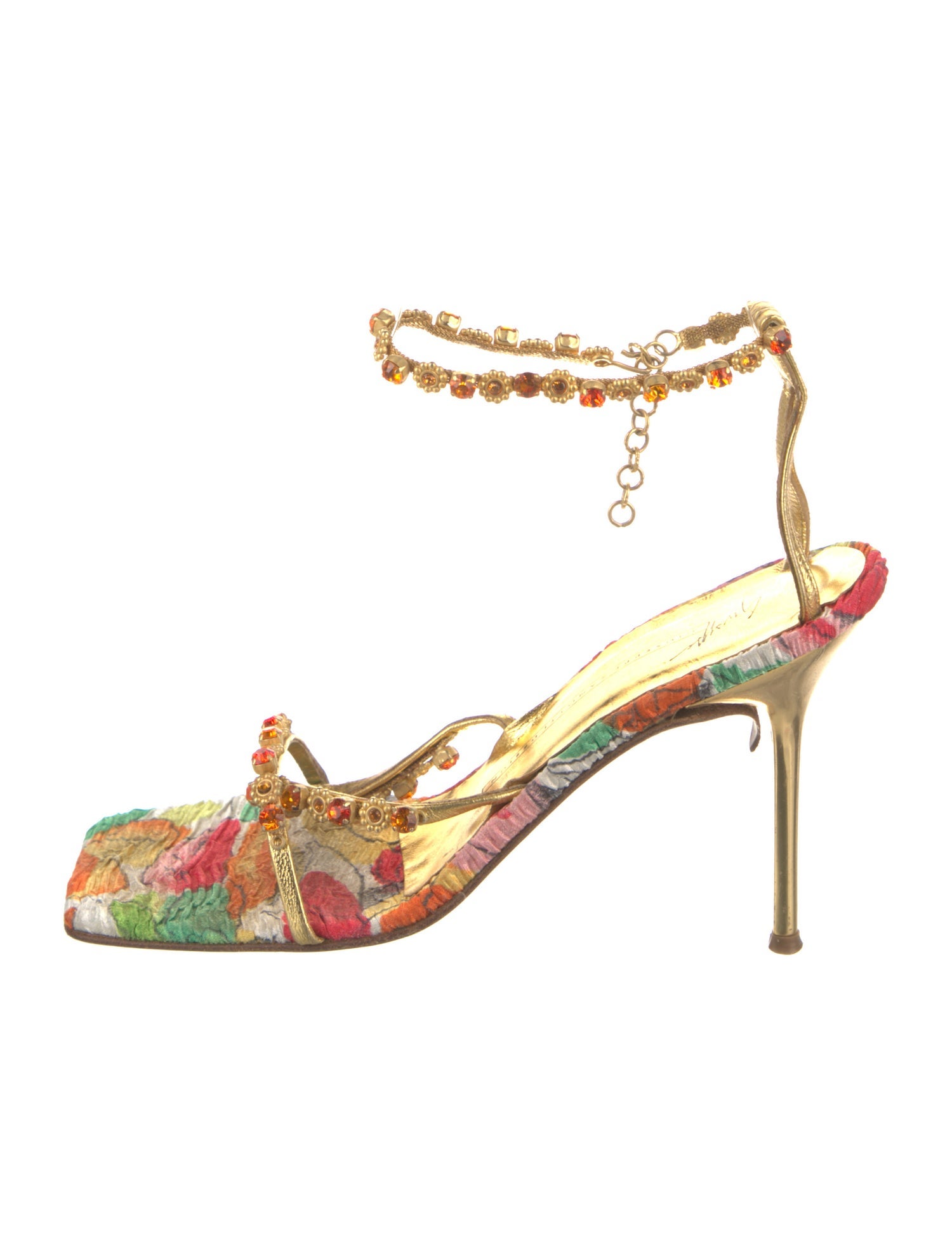 Giuseppe Zanotti Leather Floral Print Sandals