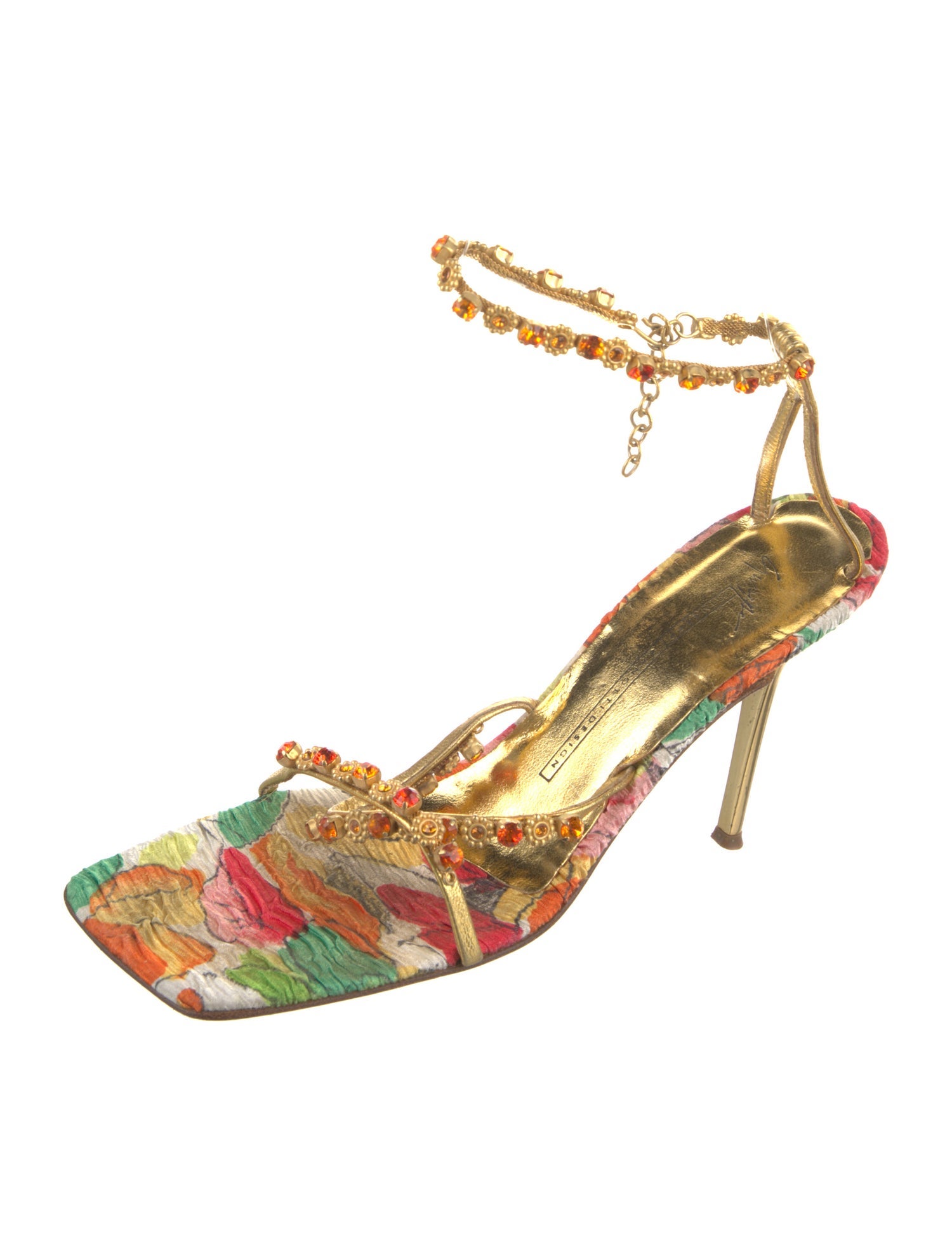 Giuseppe Zanotti Leather Floral Print Sandals