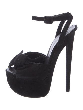 Giuseppe Zanotti Suede Bow Accents Sandals