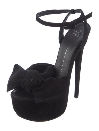 Giuseppe Zanotti Suede Bow Accents Sandals