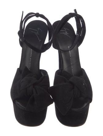 Giuseppe Zanotti Suede Bow Accents Sandals