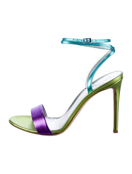 Giuseppe Zanotti Leather Colorblock Pattern Sandals