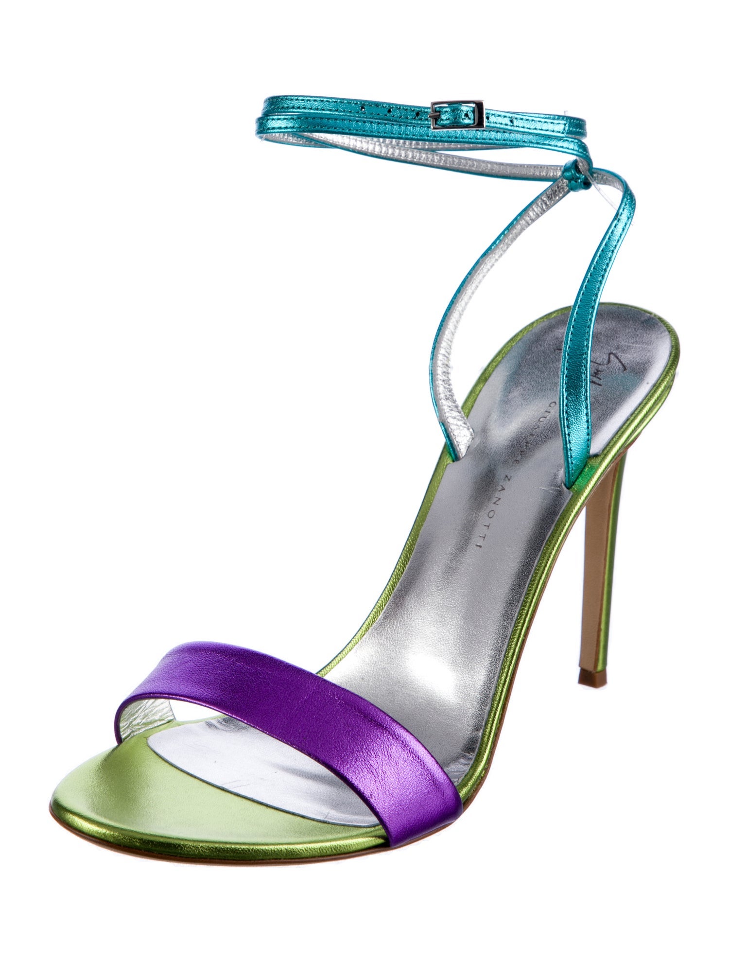 Giuseppe Zanotti Leather Colorblock Pattern Sandals