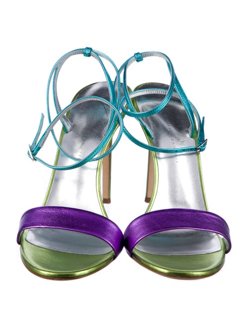 Giuseppe Zanotti Leather Colorblock Pattern Sandals