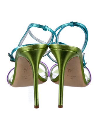 Giuseppe Zanotti Leather Colorblock Pattern Sandals