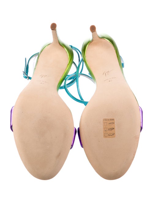 Giuseppe Zanotti Leather Colorblock Pattern Sandals