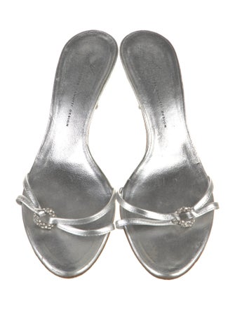 Giuseppe Zanotti Leather Crystal Embellishments Slides