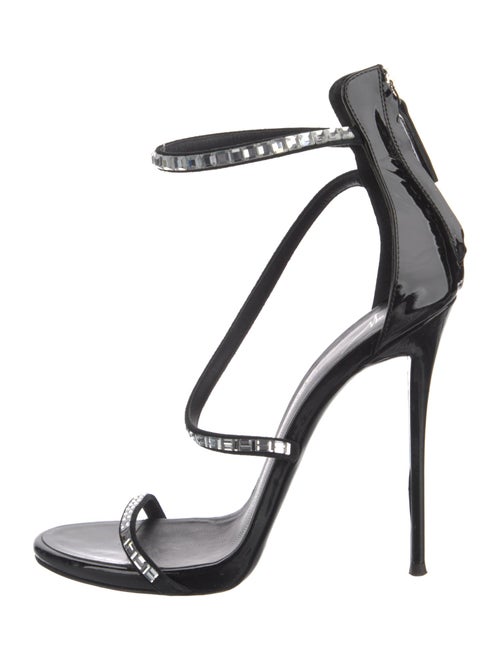 Giuseppe Zanotti Patent Leather Crystal Embellishments Sandals