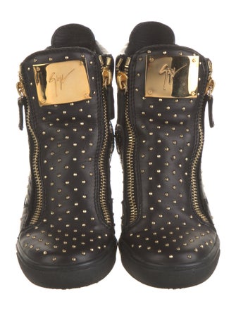 Giuseppe Zanotti Leather Studded Accents Lace-Up Boots